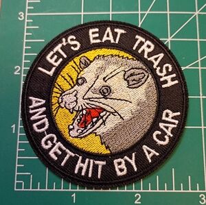 2/$10 Eat Trash Funny Opossum Embroidered Patch